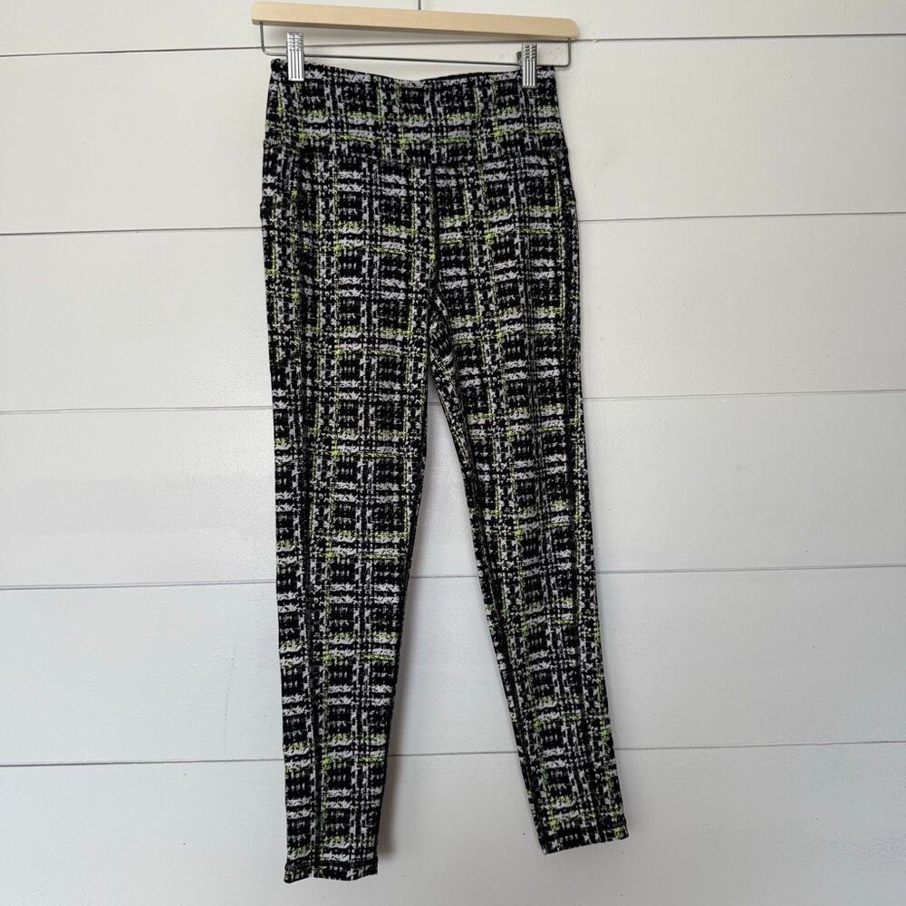 DKNY Women’s Small Black Patterned Leggings Pants Ankle Athletic Athleisure